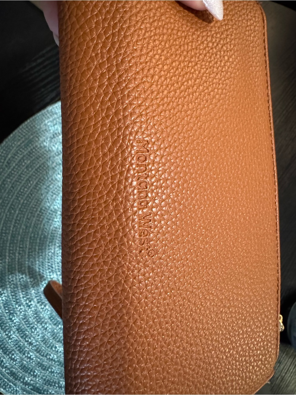 Montana West Pebbled Wristlet in Cognac - Picture 7 of 13